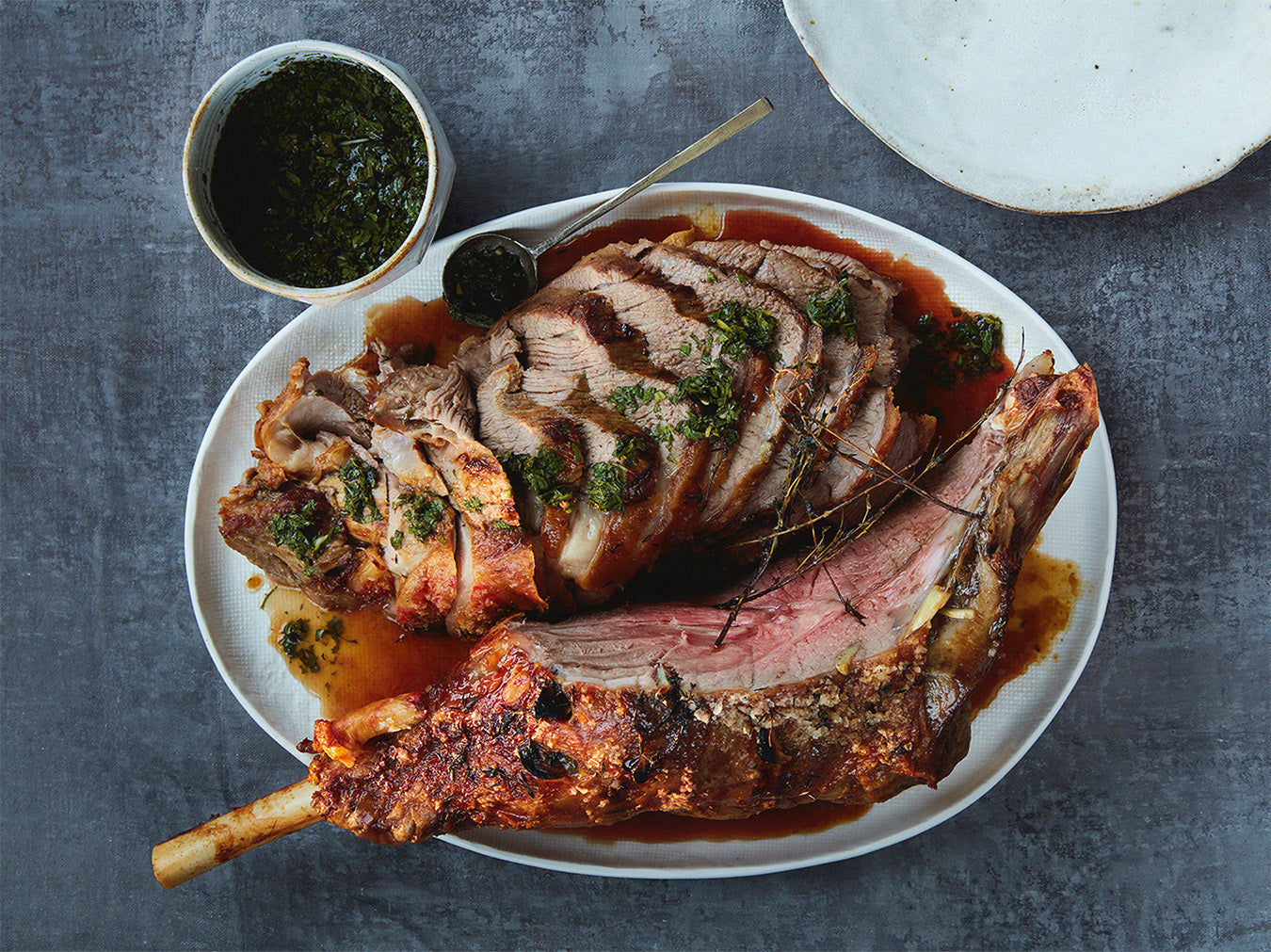 Roast Leg of Lamb, Mint Sauce