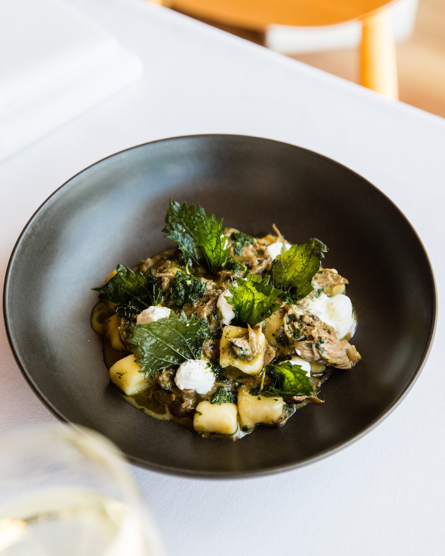 Potato Gnocchi, Goat, Stinging Nettles, Goat Curd, Gremolata
