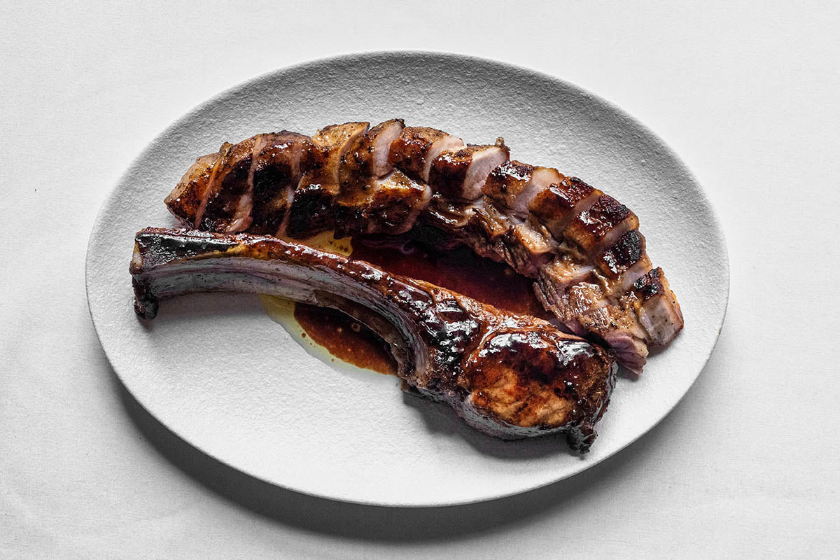 Pork Tomahawk, Plum Glaze