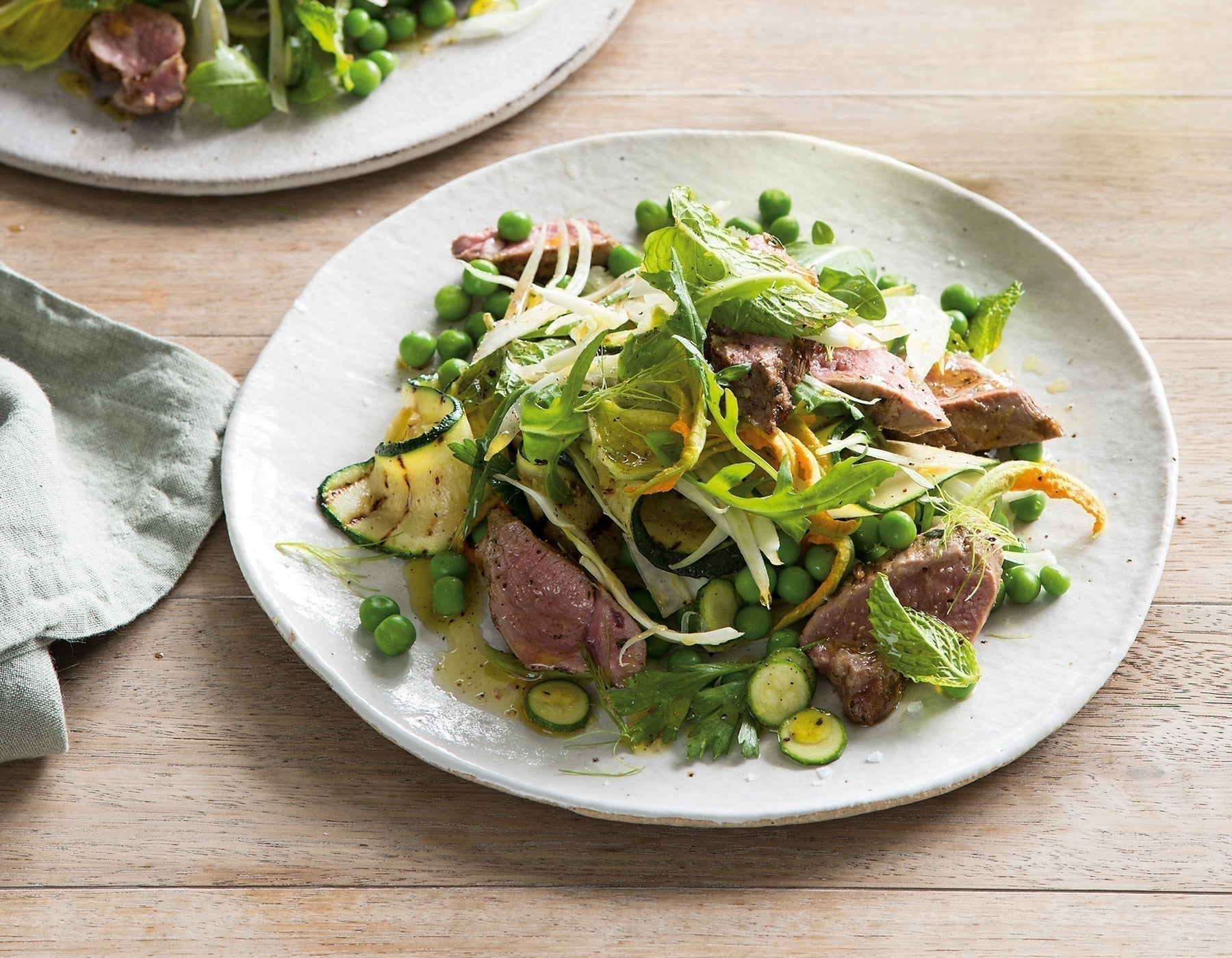Lamb Tenderloin, Zucchini Salad