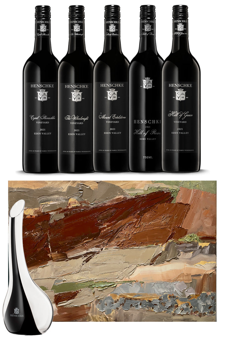 2021 Single Vineyard Collection - ‘An Ancient Land’ Print & Riedel Cornetto Decanter